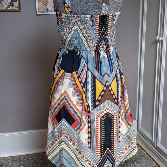 Boho geometric abstract printed dress - Band of Gypsies - Picture 3 of 5
